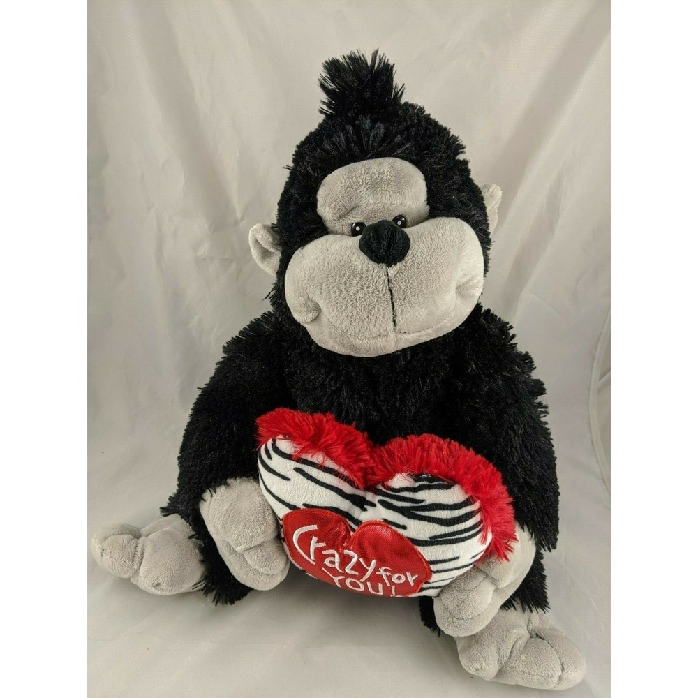 Kellytoy Black Ape Gorilla Plush 14 Inch Crazy For You Valentines Stuffed Animal